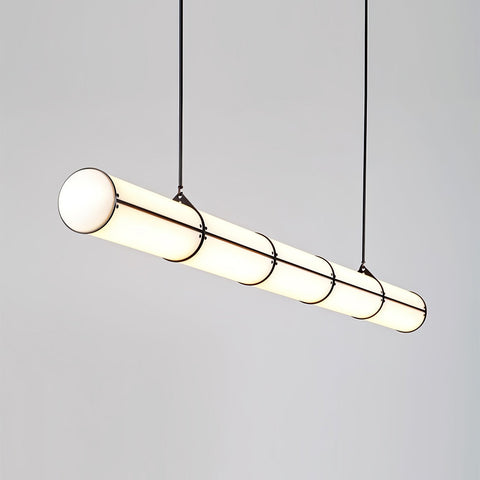 Endless Linear Pendant Light with Cylindrical Acrylic Shade