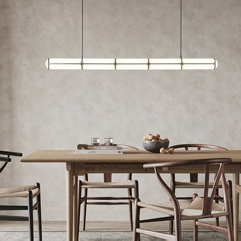 Endless Linear Pendant Light with Cylindrical Acrylic Shade