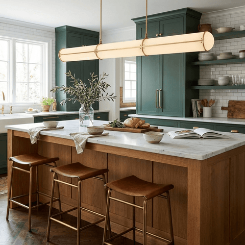 Endless Linear Pendant Light with Cylindrical Acrylic Shade