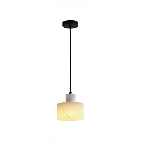 Pendant Light with Stepped Alabaster Cylinders and Cluster Options