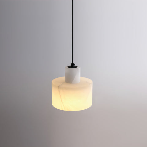 Pendant Light with Stepped Alabaster Cylinders and Cluster Options