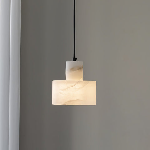 Pendant Light with Stepped Alabaster Cylinders and Cluster Options
