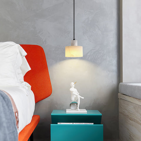 Pendant Light with Stepped Alabaster Cylinders and Cluster Options