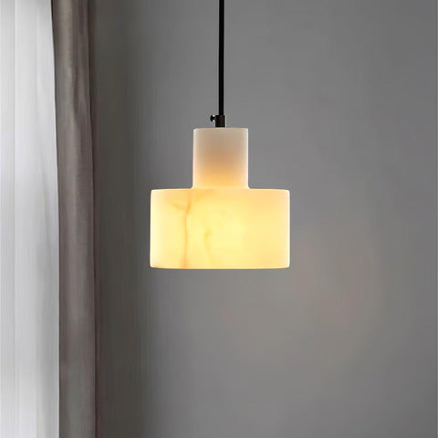 Pendant Light with Stepped Alabaster Cylinders and Cluster Options