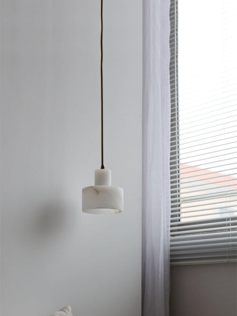 Pendant Light with Stepped Alabaster Cylinders and Cluster Options