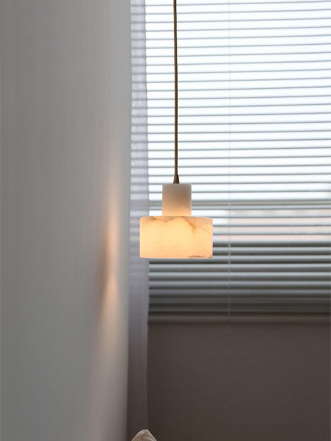 Pendant Light with Stepped Alabaster Cylinders and Cluster Options
