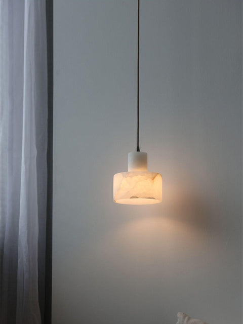 Pendant Light with Stepped Alabaster Cylinders and Cluster Options