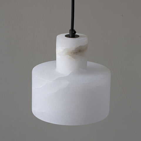 Pendant Light with Stepped Alabaster Cylinders and Cluster Options