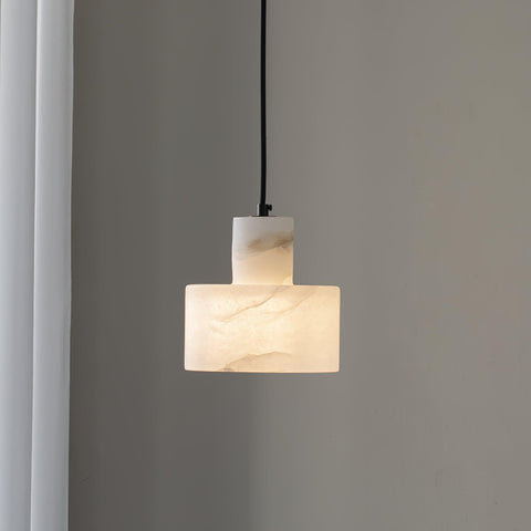 Pendant Light with Stepped Alabaster Cylinders and Cluster Options
