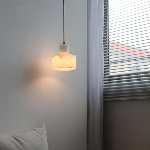 Pendant Light with Stepped Alabaster Cylinders and Cluster Options