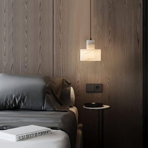 Pendant Light with Stepped Alabaster Cylinders and Cluster Options