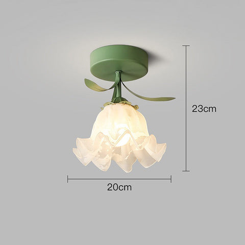 Glass Flower Ceiling Light with Petal Shade
