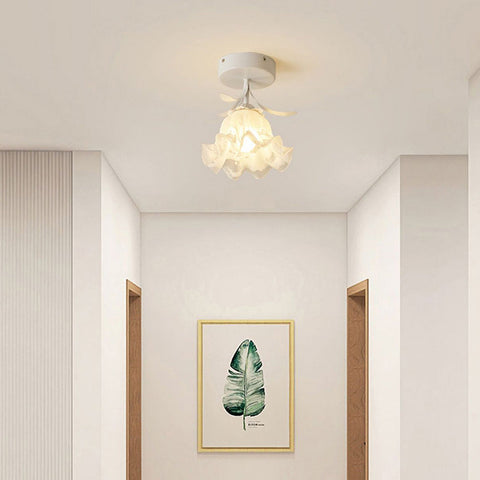 Glass Flower Ceiling Light with Petal Shade