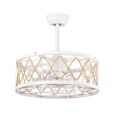 Cage Ceiling Fan with Light and Remote Control