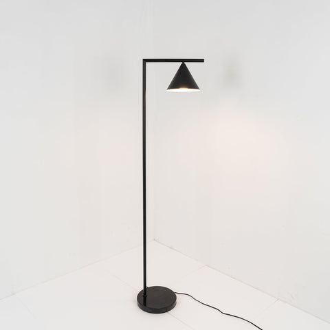 Floor Lamp with Adjustable Cone Shade and Marble Base