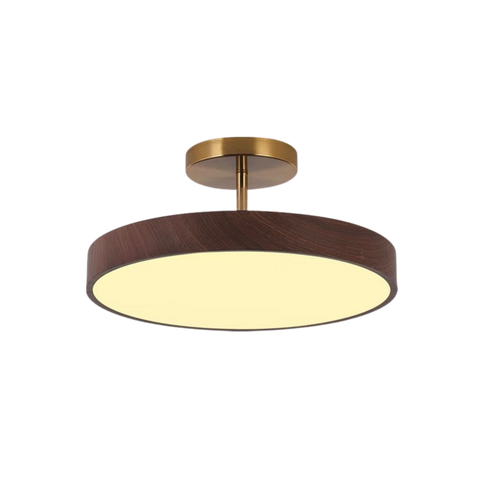 Modern Wood Grain LED Ceiling Light with Warm Ambient Illumination