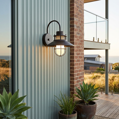 Wall Light with Nautical Gooseneck Arm