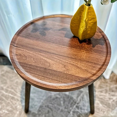 End Table with Round Wood Top
