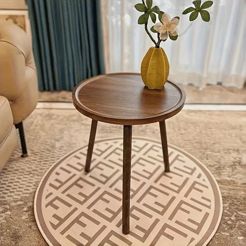 End Table with Round Wood Top