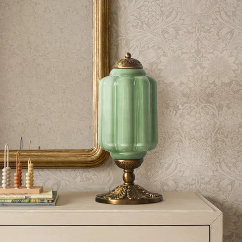 Vintage Opal Glass Table Lamp with Decorative Metal Base and E26/E27 Bulb Socket