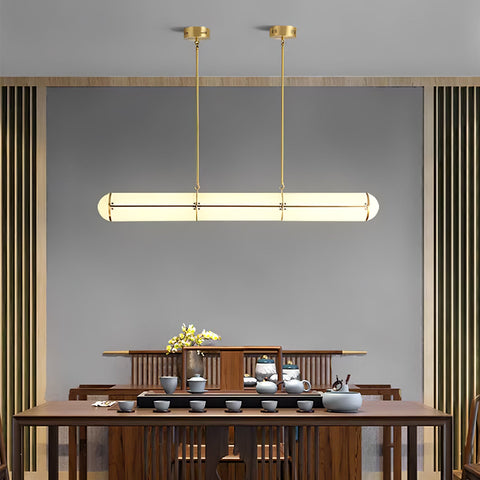 Endless Linear Pendant Light with Cylindrical Acrylic Shade