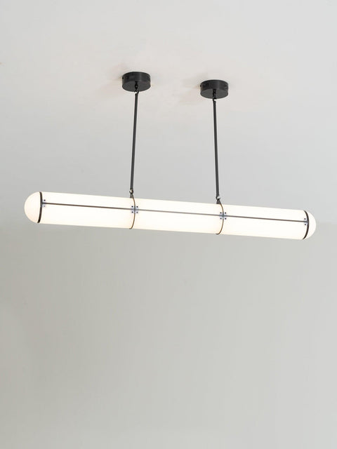 Endless Linear Pendant Light with Cylindrical Acrylic Shade