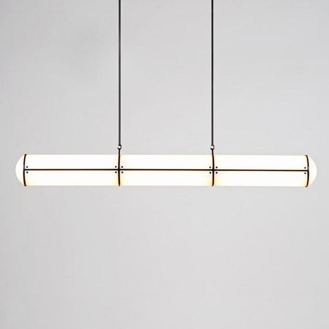 Endless Linear Pendant Light with Cylindrical Acrylic Shade