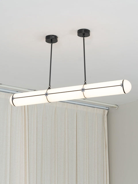 Endless Linear Pendant Light with Cylindrical Acrylic Shade