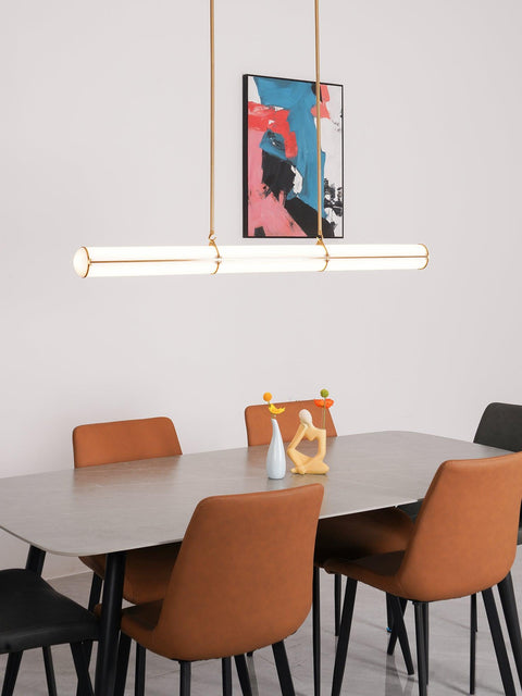 Endless Linear Pendant Light with Cylindrical Acrylic Shade