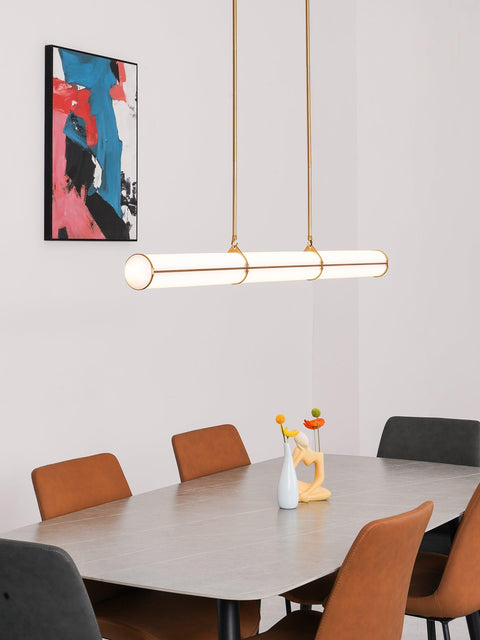 Endless Linear Pendant Light with Cylindrical Acrylic Shade