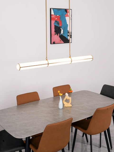 Endless Linear Pendant Light with Cylindrical Acrylic Shade
