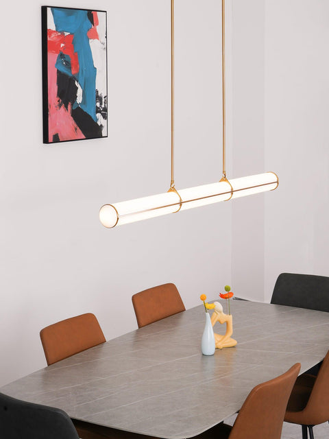 Endless Linear Pendant Light with Cylindrical Acrylic Shade