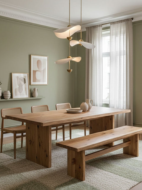 Envolee Double Biscuit Pendant with Sculptural Fabric Shades