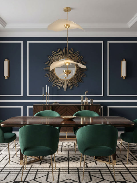 Envolee Double Biscuit Pendant with Sculptural Fabric Shades