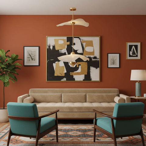 Envolee Double Biscuit Pendant with Sculptural Fabric Shades