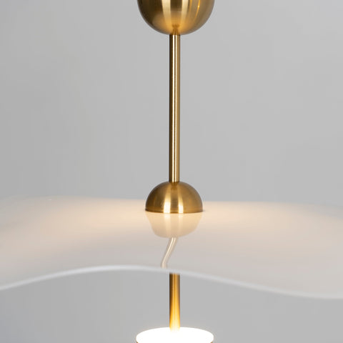 Envolee Double Biscuit Pendant with Sculptural Fabric Shades