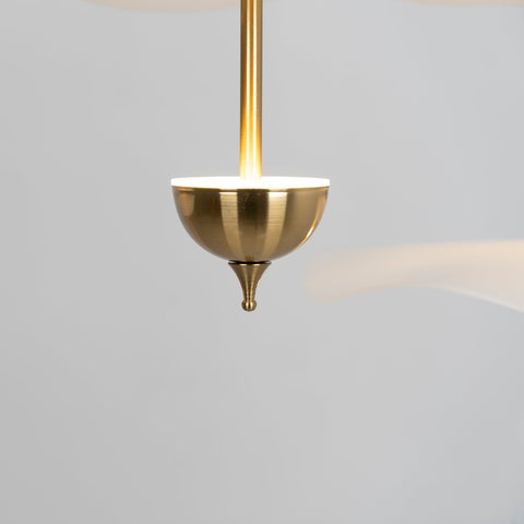 Envolee Double Biscuit Pendant with Sculptural Fabric Shades