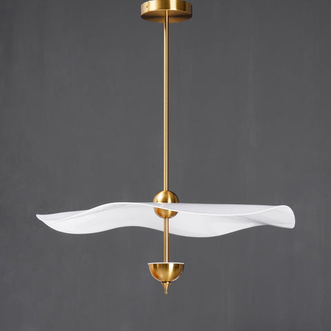 Envolee Double Biscuit Pendant with Sculptural Fabric Shades