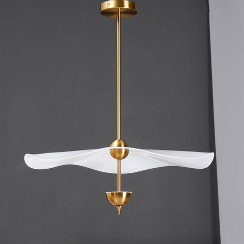 Envolee Double Biscuit Pendant with Sculptural Fabric Shades