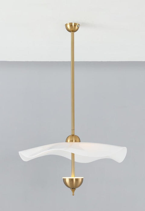 Envolee Double Biscuit Pendant with Sculptural Fabric Shades