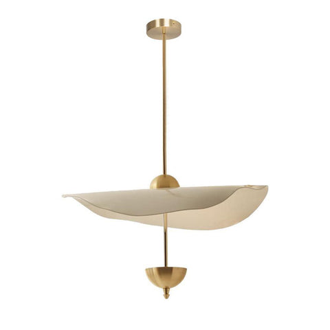 Envolee Double Biscuit Pendant with Sculptural Fabric Shades
