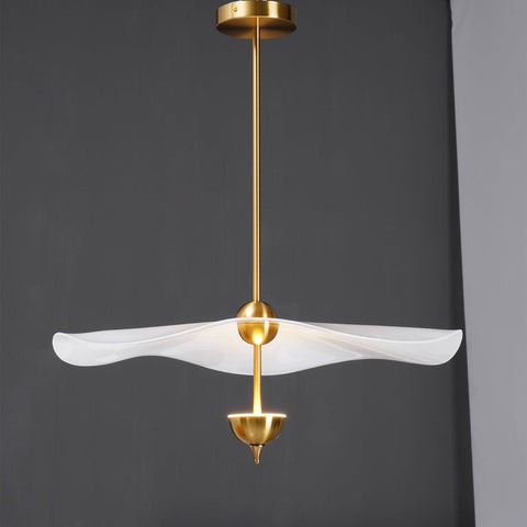 Envolee Double Biscuit Pendant with Sculptural Fabric Shades