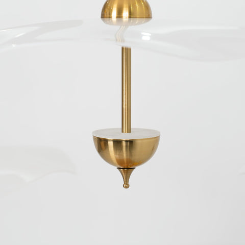 Envolee Double Biscuit Pendant with Sculptural Fabric Shades