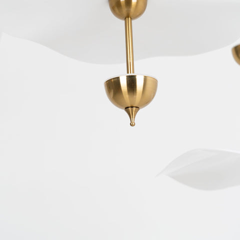 Envolee Double Biscuit Pendant with Sculptural Fabric Shades