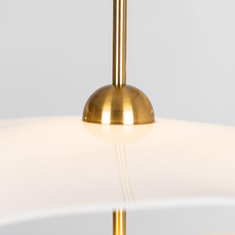Envolee Double Biscuit Pendant with Sculptural Fabric Shades