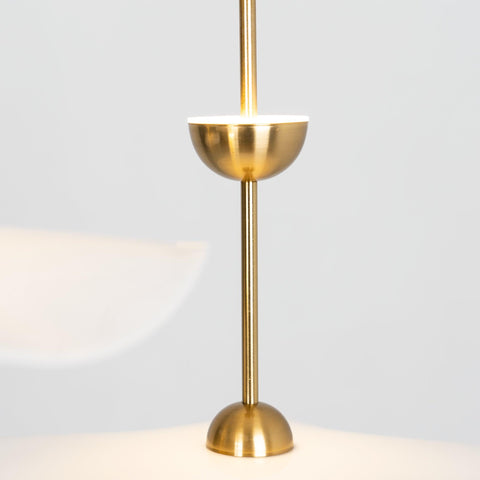 Envolee Double Biscuit Pendant with Sculptural Fabric Shades