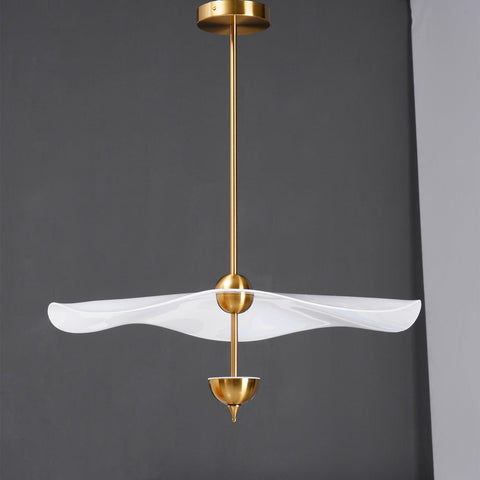 Envolee Double Biscuit Pendant with Sculptural Fabric Shades