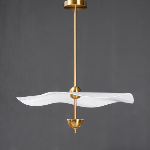 Envolee Double Biscuit Pendant with Sculptural Fabric Shades