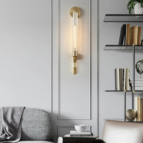 Fontanelle Wall Sconce with Ribbed Glass Cylinders