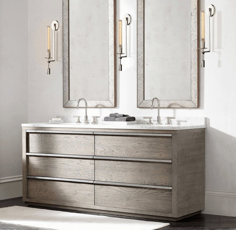 Fontanelle Wall Sconce with Ribbed Glass Cylinders
